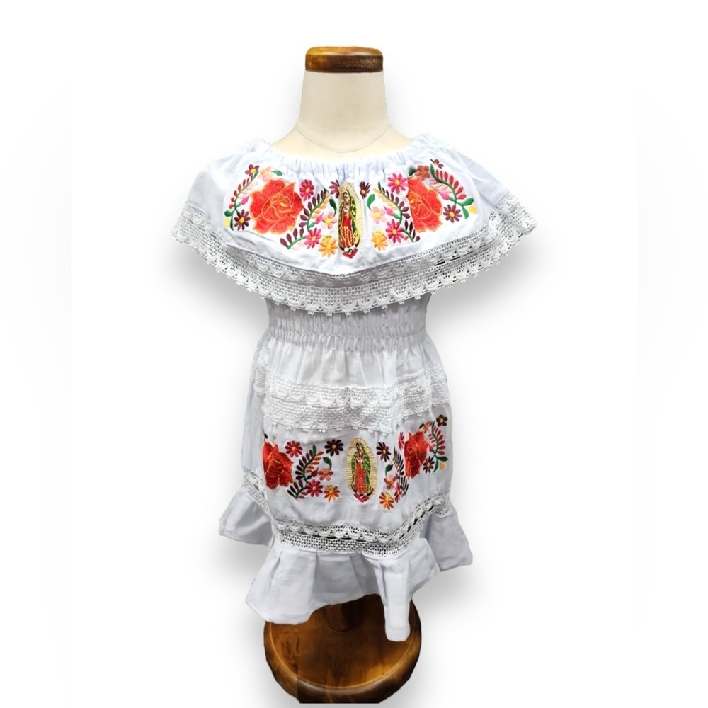 Virgencita Girls White Dress